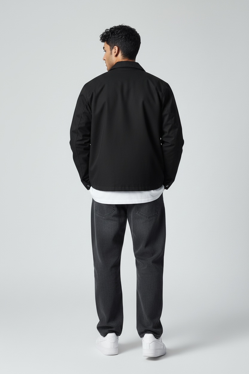 Unisex Basic Suede Leather Relaxed Fit Jacket V1