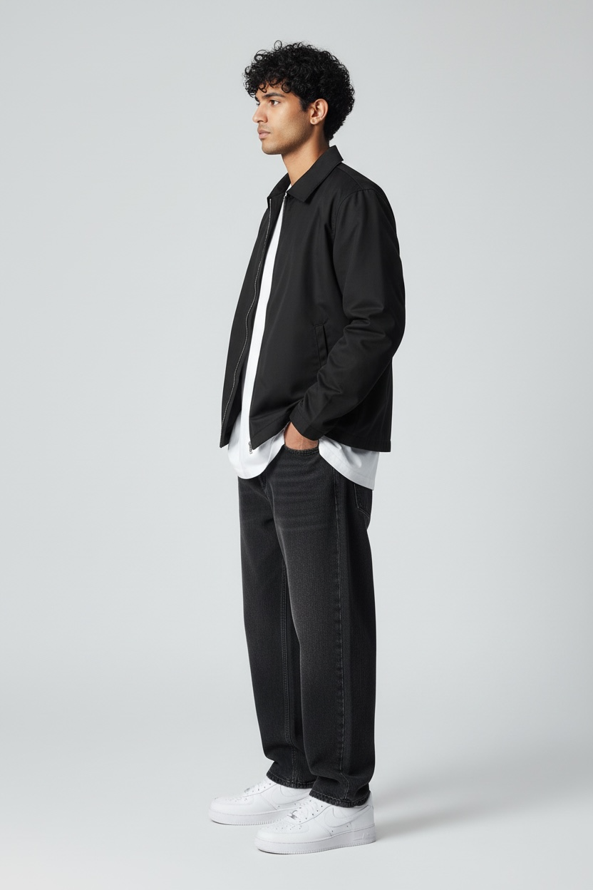 Unisex Basic Suede Leather Relaxed Fit Jacket V1