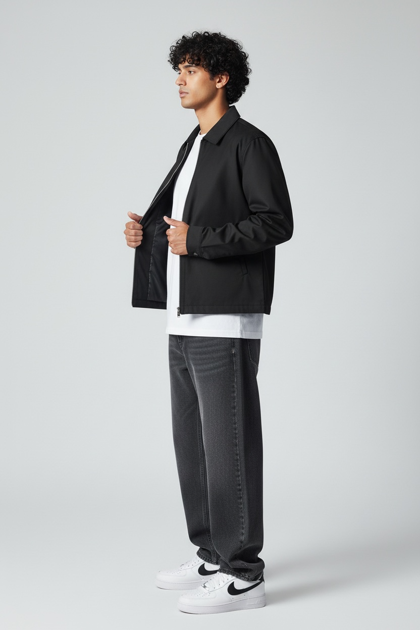 Unisex Basic Suede Leather Relaxed Fit Jacket V1