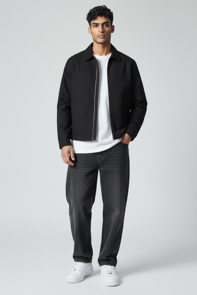 Unisex Basic Suede Leather Relaxed Fit Jacket V1