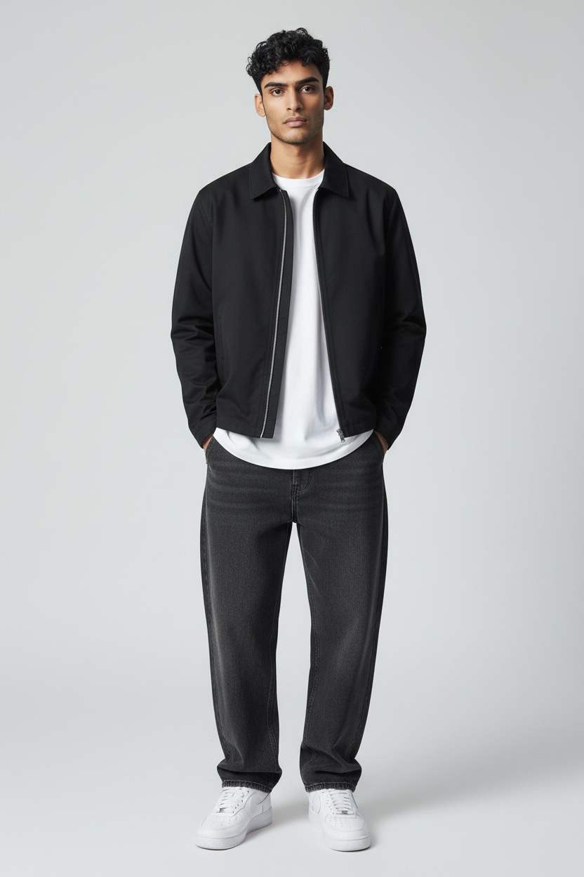 Unisex Basic Suede Leather Relaxed Fit Jacket V1