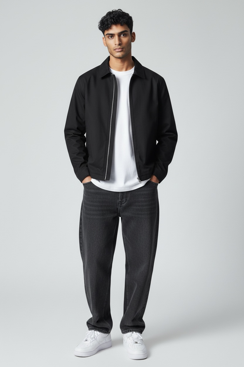 Unisex Basic Suede Leather Relaxed Fit Jacket V1