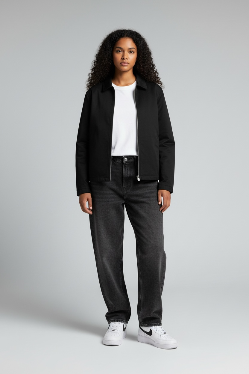 Unisex Basic Suede Leather Relaxed Fit Jacket V1