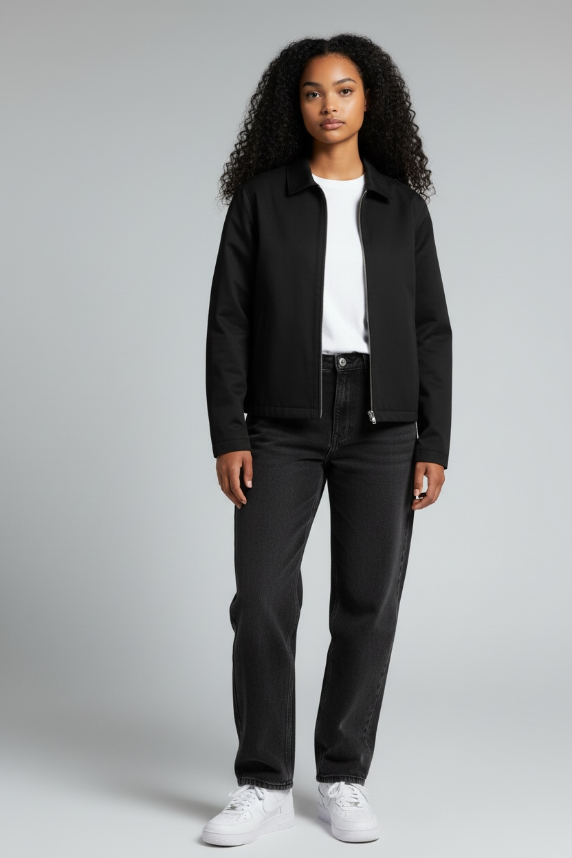 Unisex Basic Suede Leather Relaxed Fit Jacket V1