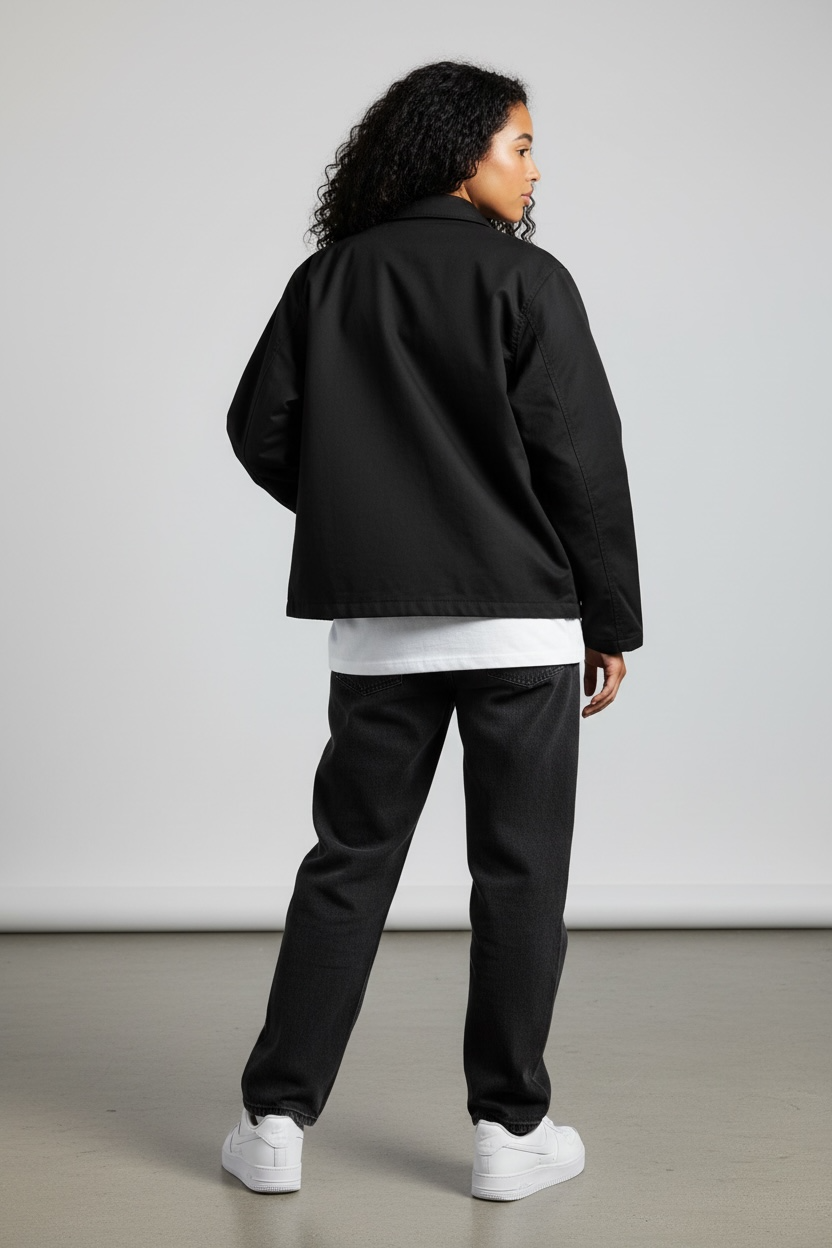 Unisex Basic Suede Leather Relaxed Fit Jacket V1