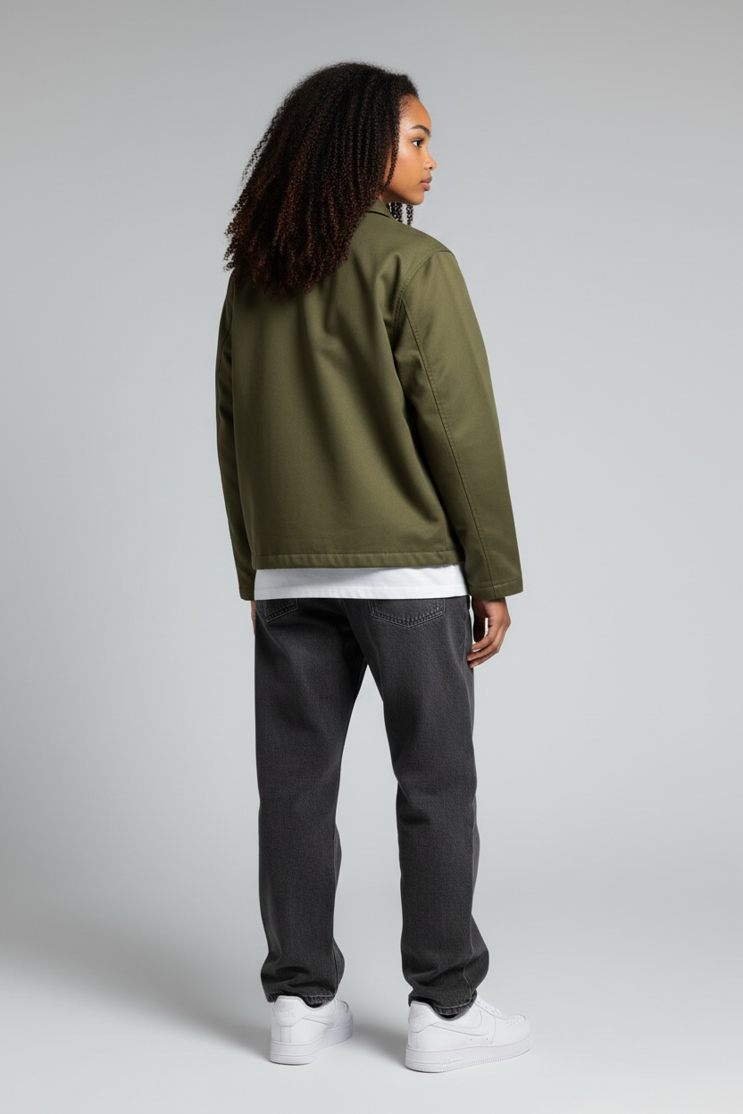 Unisex Basic Suede Leather Relaxed Fit Jacket V1