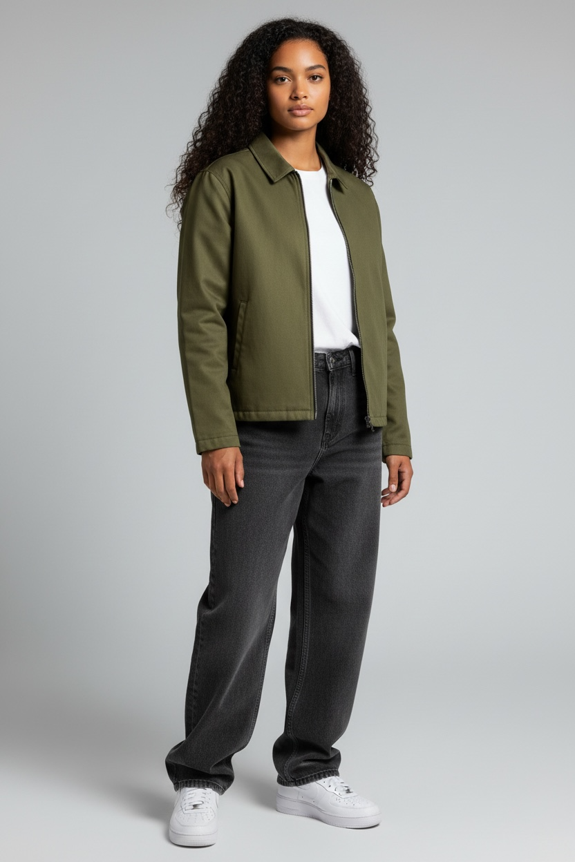 Unisex Basic Suede Leather Relaxed Fit Jacket V1