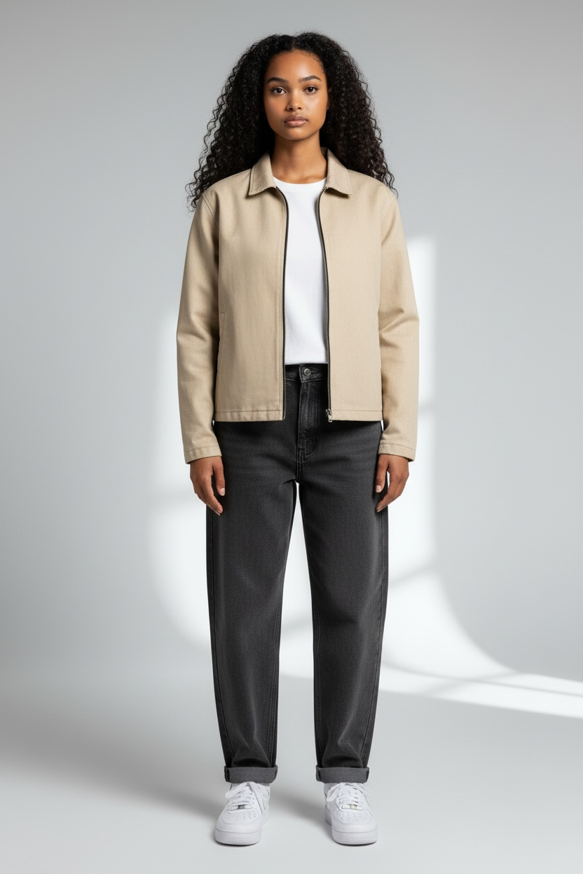 Unisex Basic Suede Leather Relaxed Fit Jacket V1