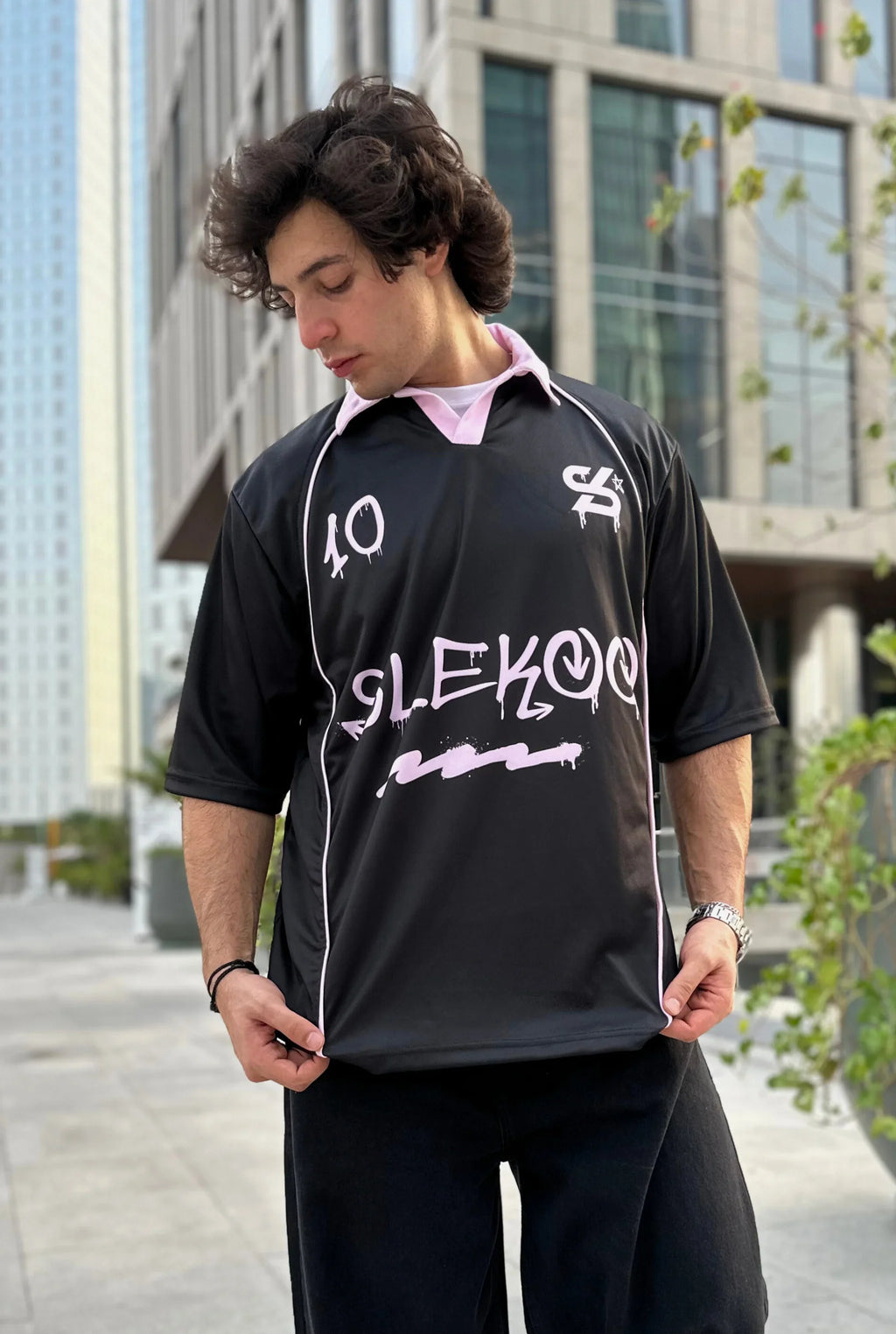 Unisex All-Stars Graffiti Polo Oversize Jersey Black Edition